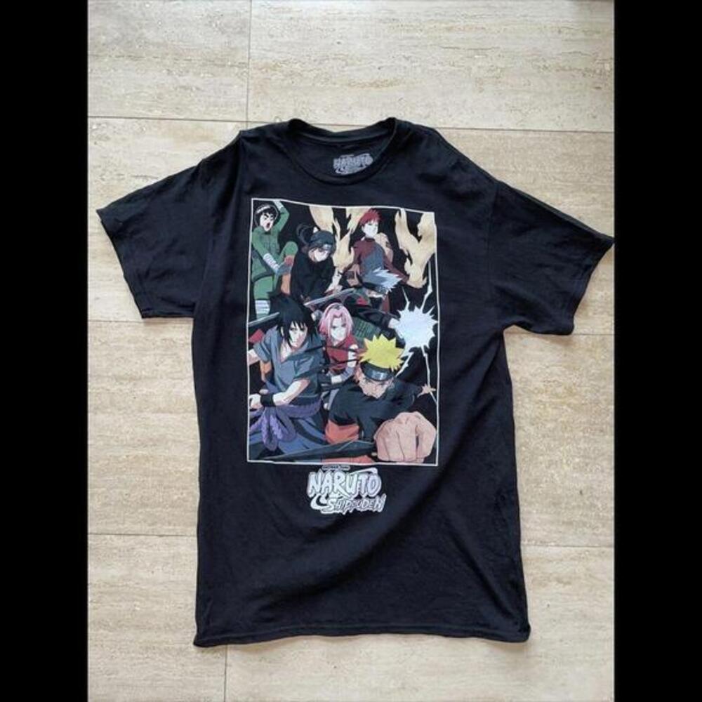 2002‎ NARUTO SHIPPUDEN Shonen Jump Anime Cartoon Ripple Junction VTG T-shirt M